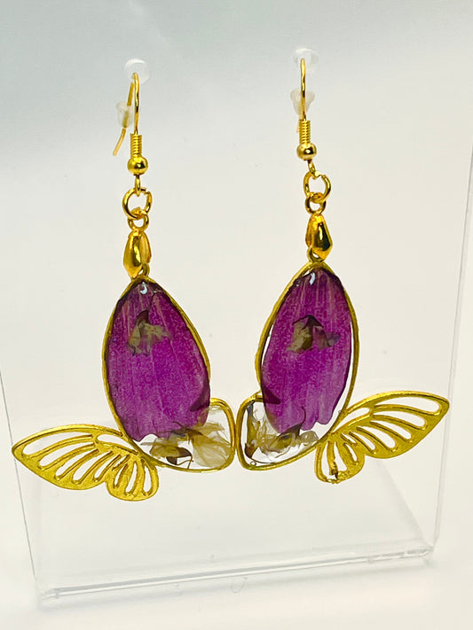 SOFT AMETHYST Butterfly Earrings