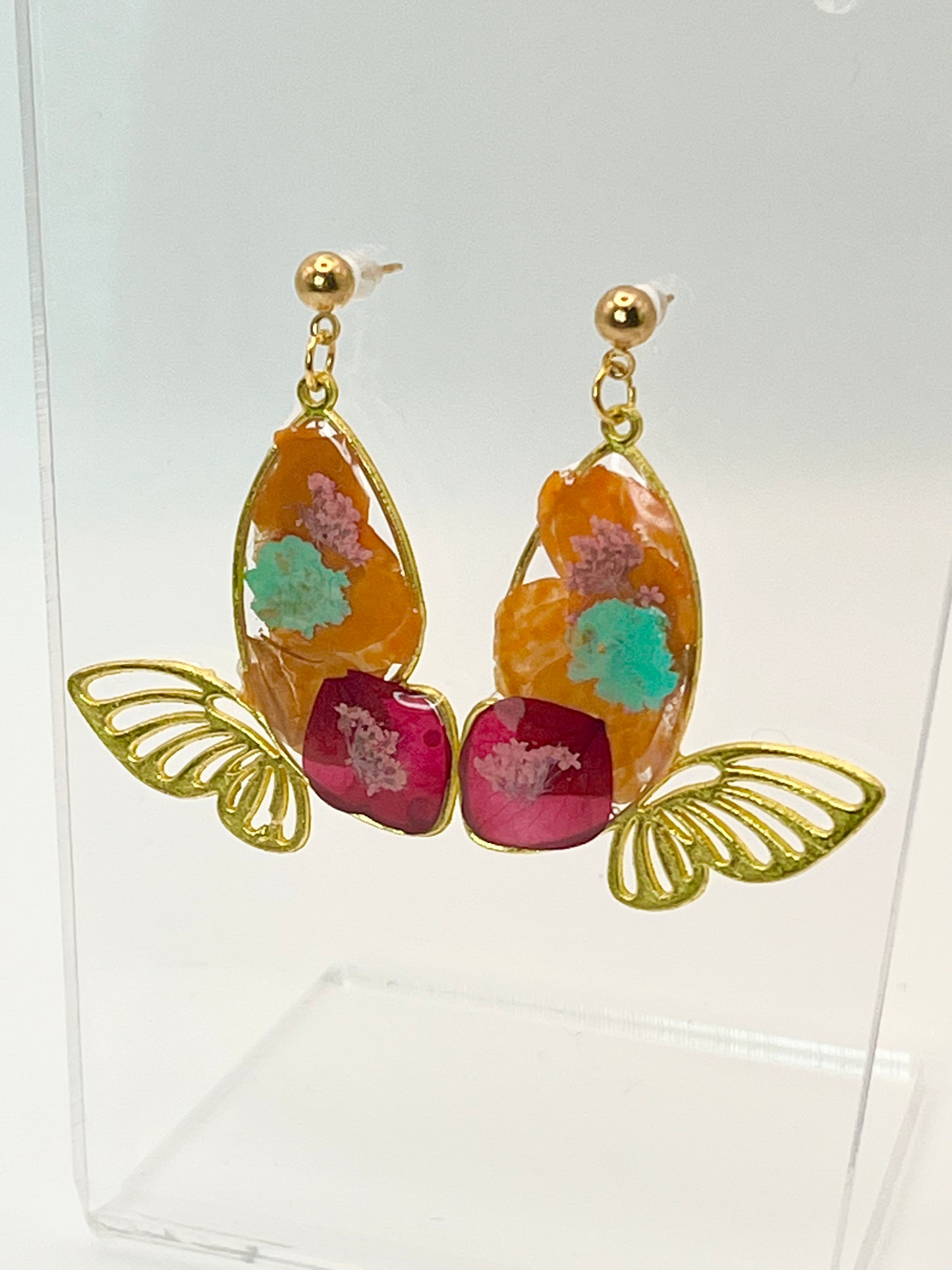 Decoupage Beauties Butterfly Earrings