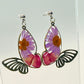 Bursts of Purple Butterfly Earrings