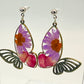 Bursts of Purple Butterfly Earrings